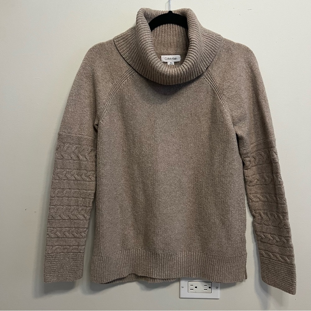 Calvin Klein Women's Taupe Turtleneck Sweater